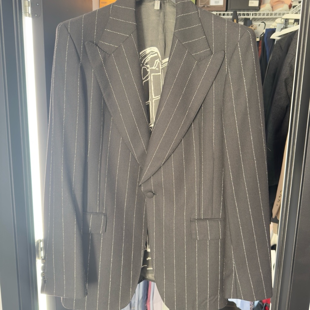 Givenchy Men's Black Pinstripe Blazer